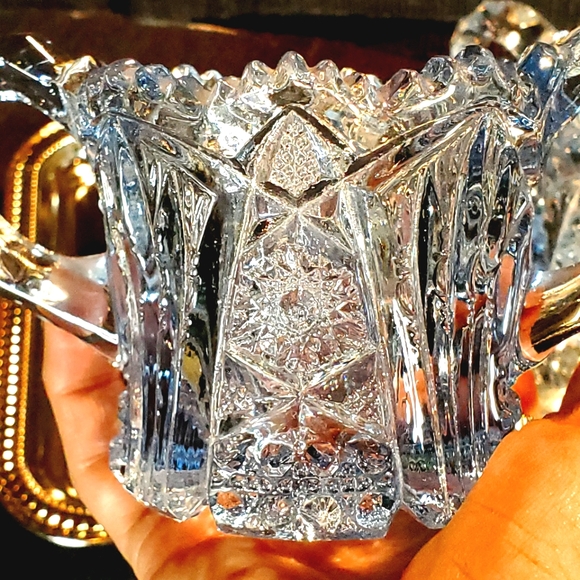 Antique American Brilliant Blue Creamer & Sugar - Picture 4 of 16